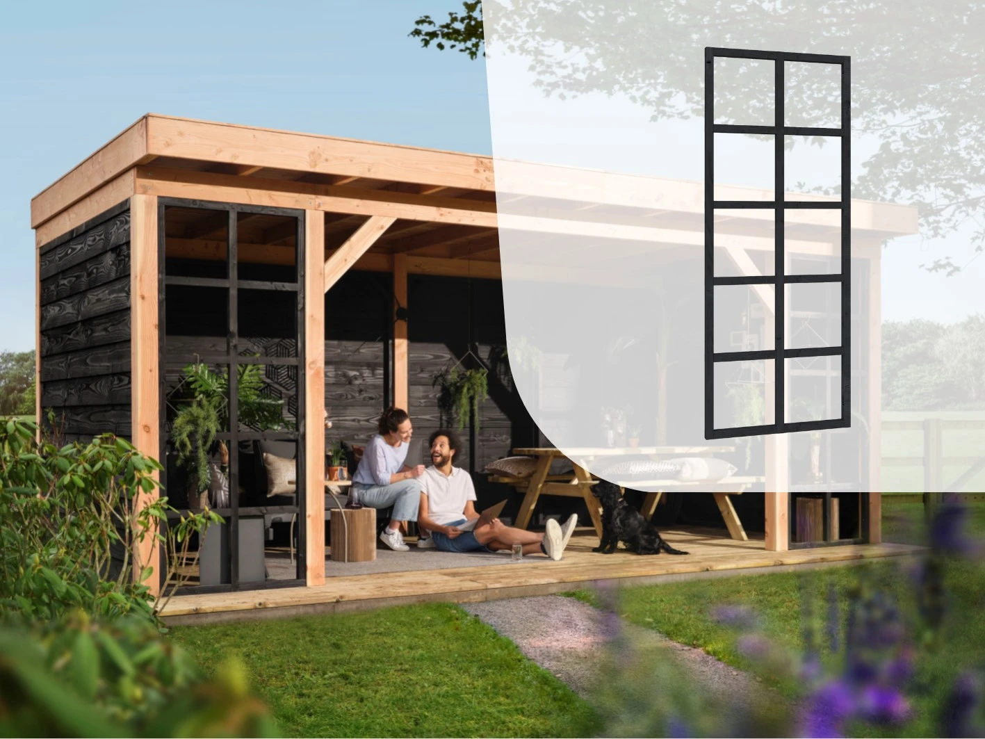 Trellis Zwart Geïmpregneerd 89 x 224 cm - Afbeelding 3